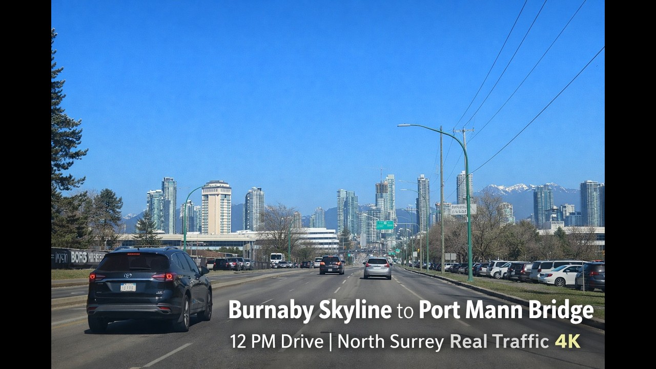 Vancouver’s Iconic Port Mann Bridge to Burnaby’s Crystal Mall | Real Road Drive Experience (4K)