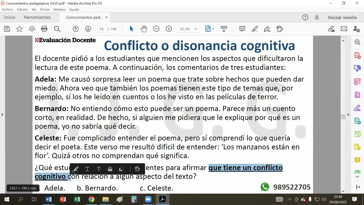 Saberes previos, conflicto cognitivo y disonancia cognitiva