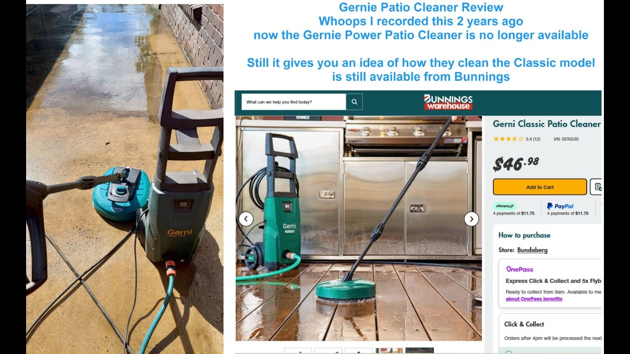 Gernie Patio Cleaner review. Cleaning the driveway. Model shown is the Gernie Power Patio Cleaner
