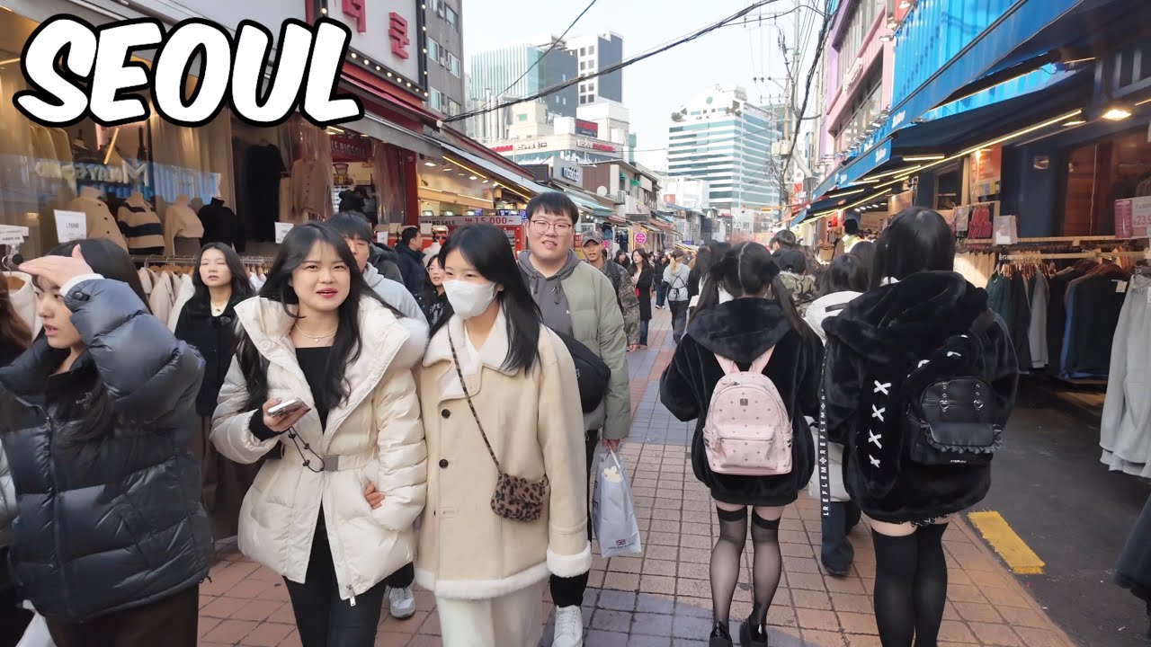 Hongdae Street Walking tour. Seoul City Korea 4k City Tour