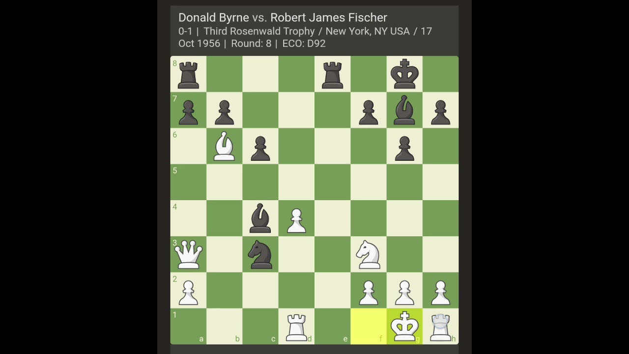 Fisher's queen sacrificed chess game in 1956
