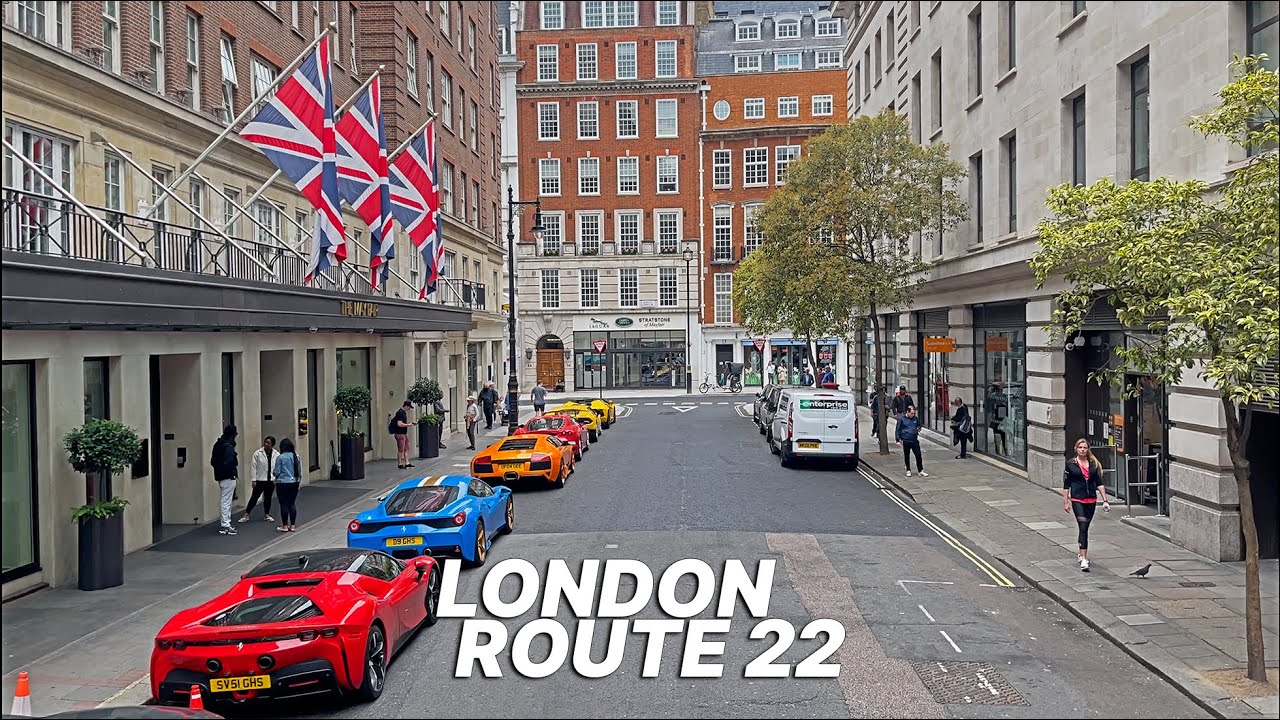 LONDON Bus Ride 🇬🇧- Route 22 - Luxury shopping route - Chelsea, Knightsbridge and Mayfair ⚜️