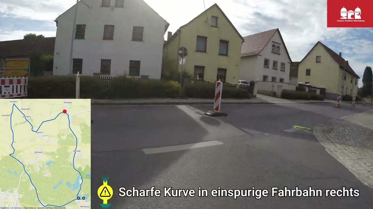 Radstrecke BarockMAN Langdistanz (6 Runden) und Halbdistanz (3 Runden) Schloss-Triathlon Moritzburg