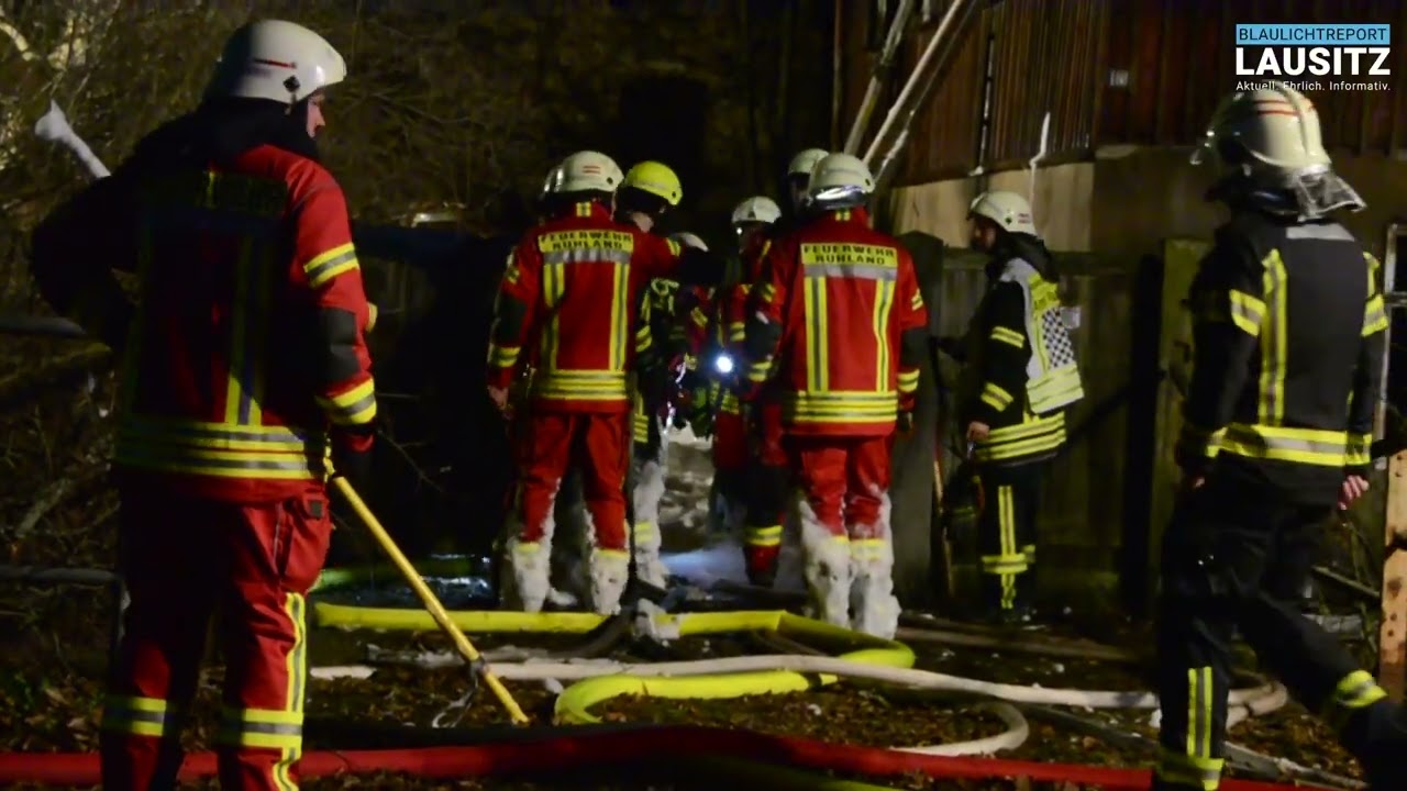 Ruhland: Großeinsatz am Donnerstagabend - Fachwerkhaus im Vollbrand
