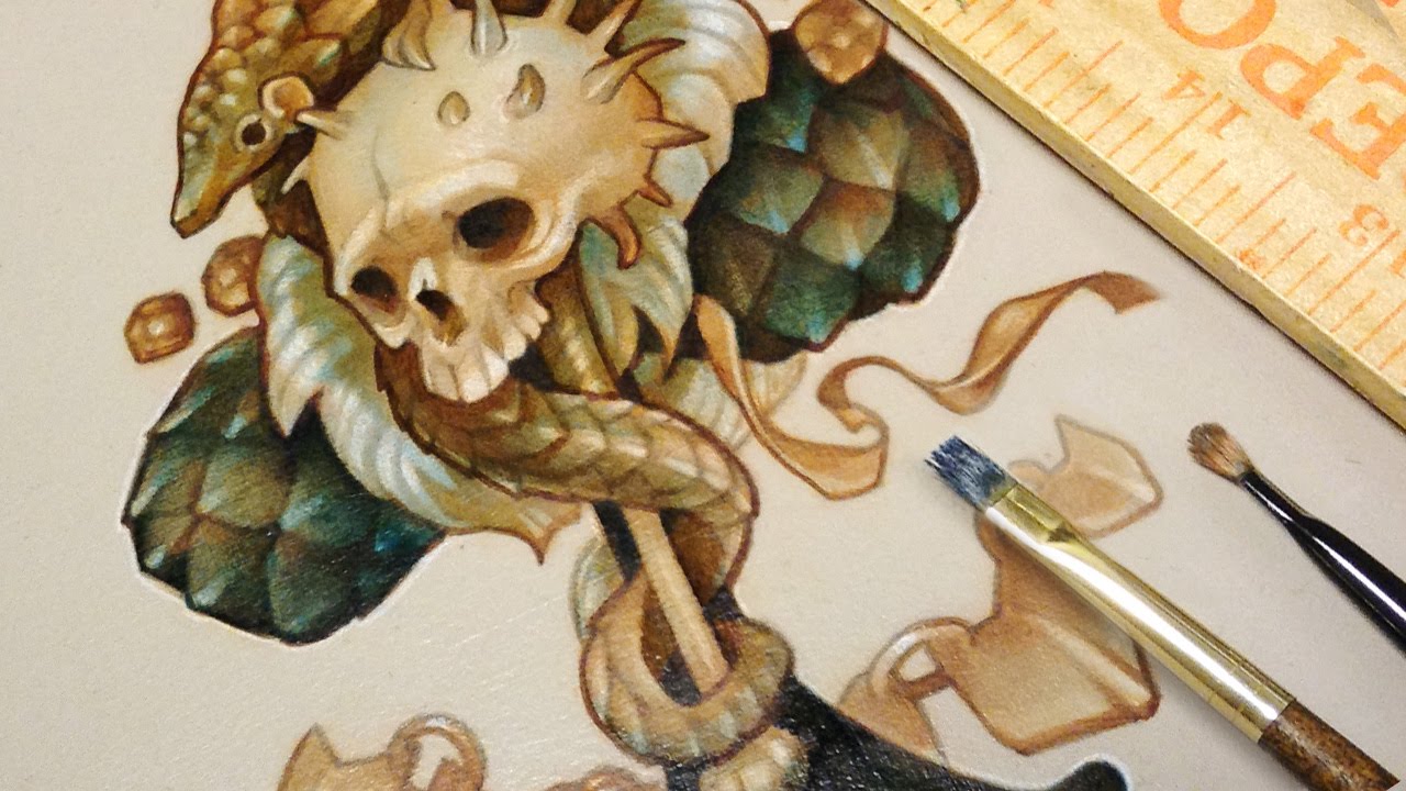 Painting Process: Ace of Clubs