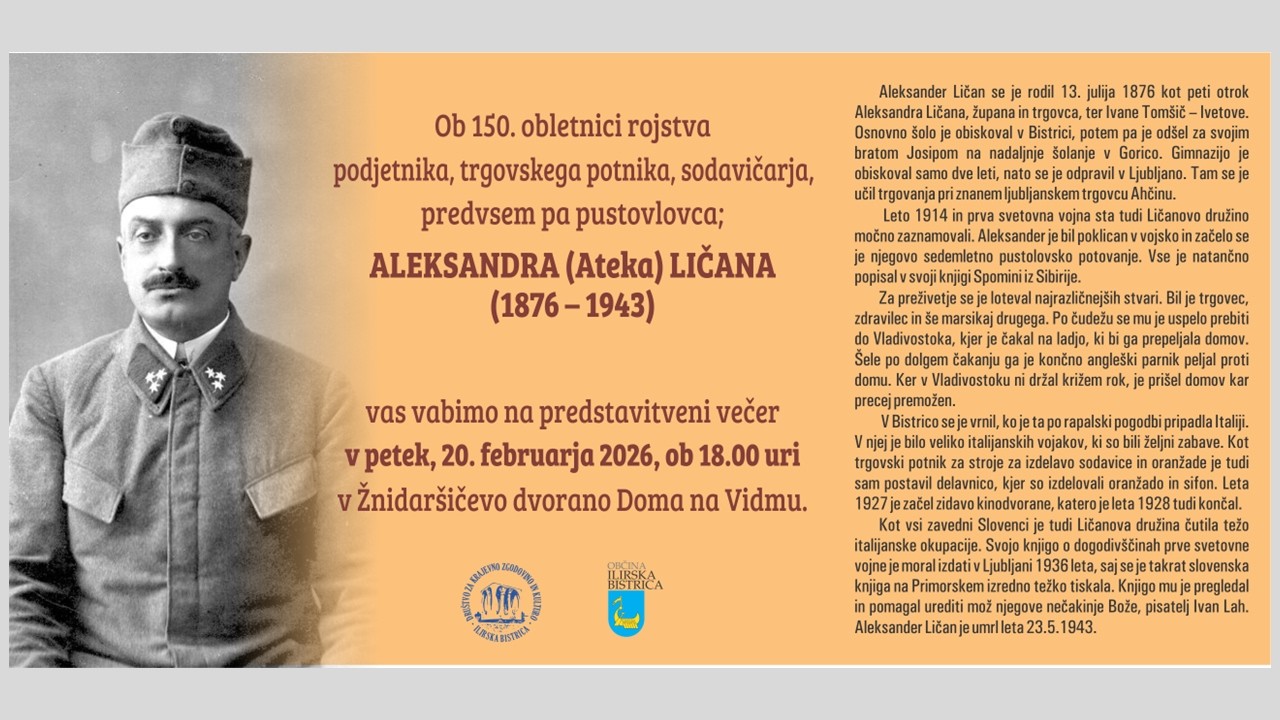 Aleksander Ličan podjetnik in pustolovec, februar 2026