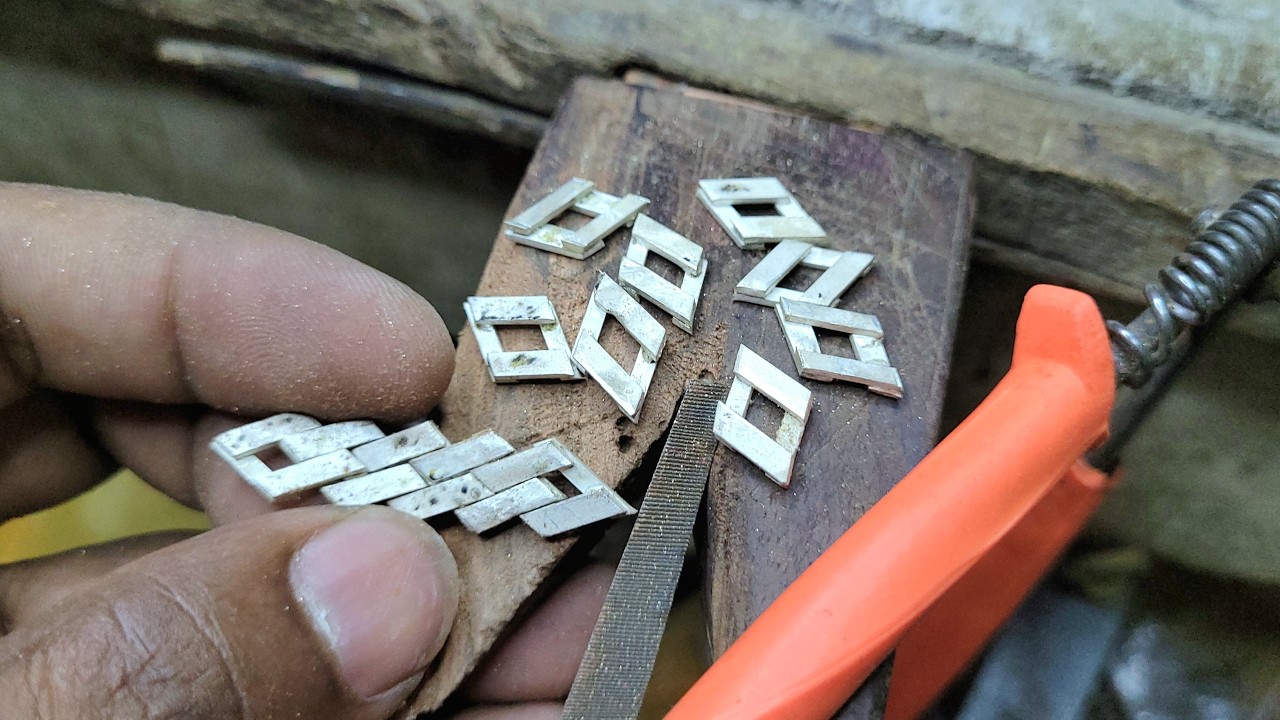 Silver cuban link chain bracelet ! How to make cuban chain bracelet