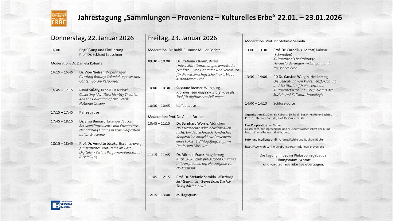 Sammlungen &ndash; Provenienz &ndash; Kulturelles Erbe 10.0 am 23.01.2026