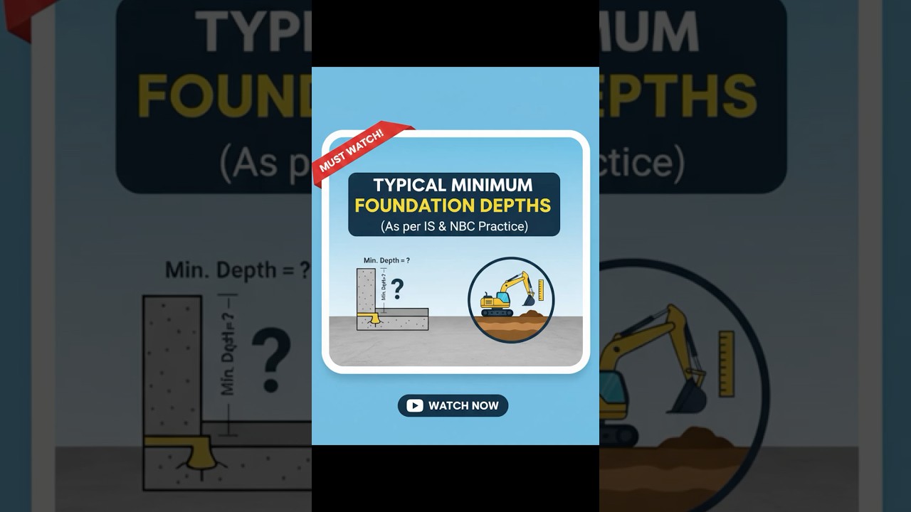 Minimum Foundation Depth Explained 🔥 | IS & NBC Standards | Civil Engineering basics