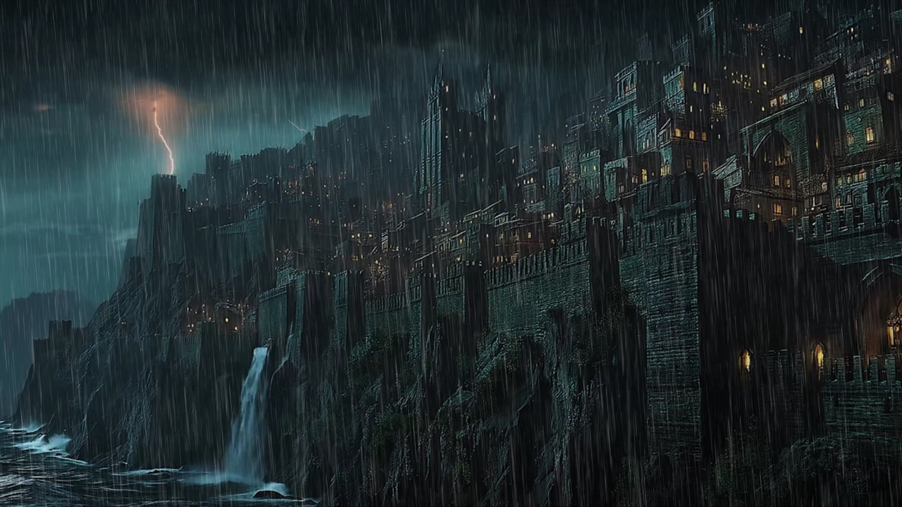 Improve Sleep Pattern with Rain In Massive Gothic City 🏰 Unwind & Relax with  Calm Rain