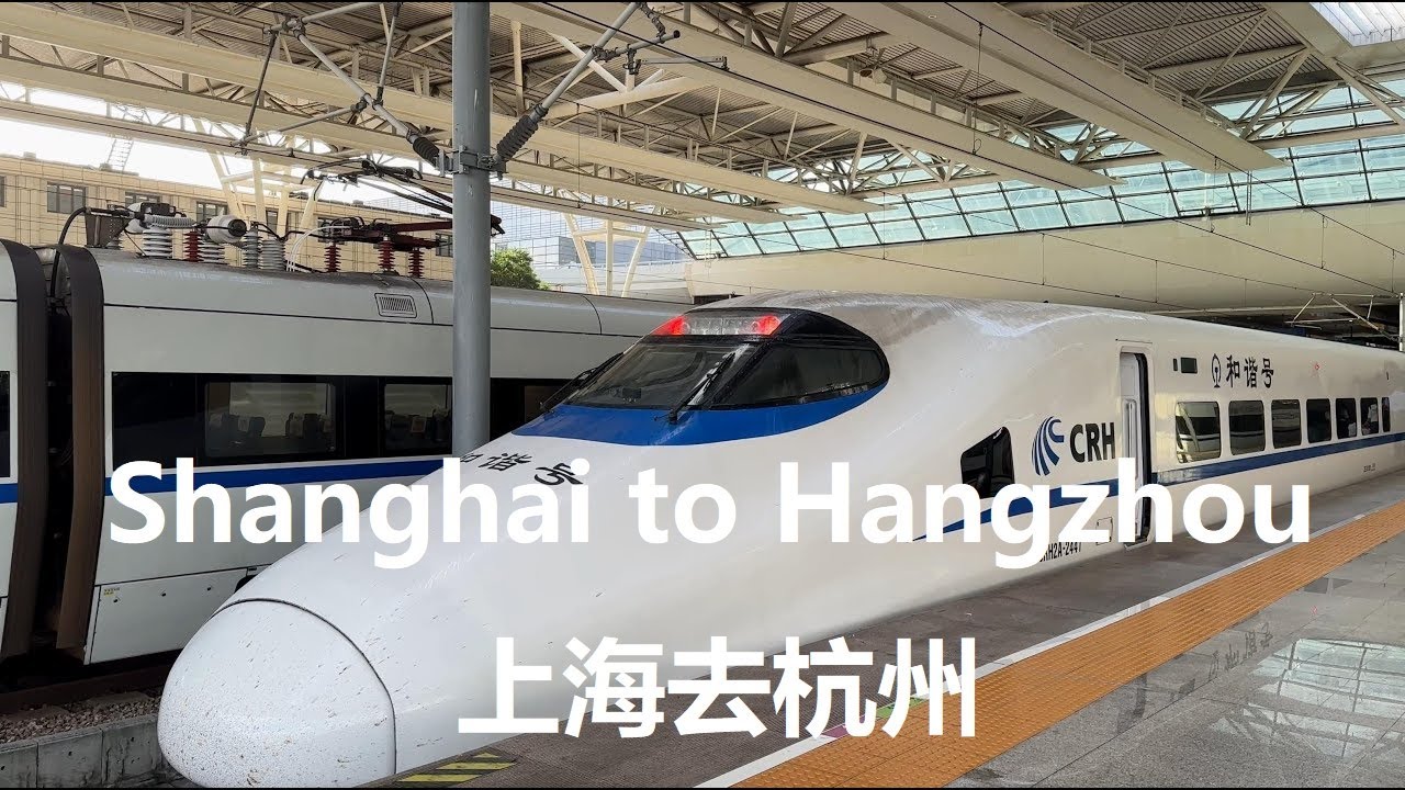 Shanghai to Hangzhou｜High Speed Train Travel 4K｜Walk Railway Station｜Train View｜D3131｜Metro