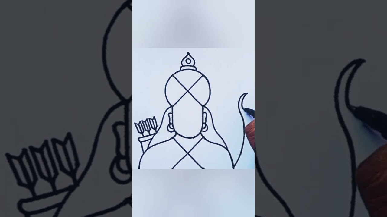Easy Lord Shree Ram drawing from 2&times;4 dots easy step by step // Shree Ram Navami Rangoli