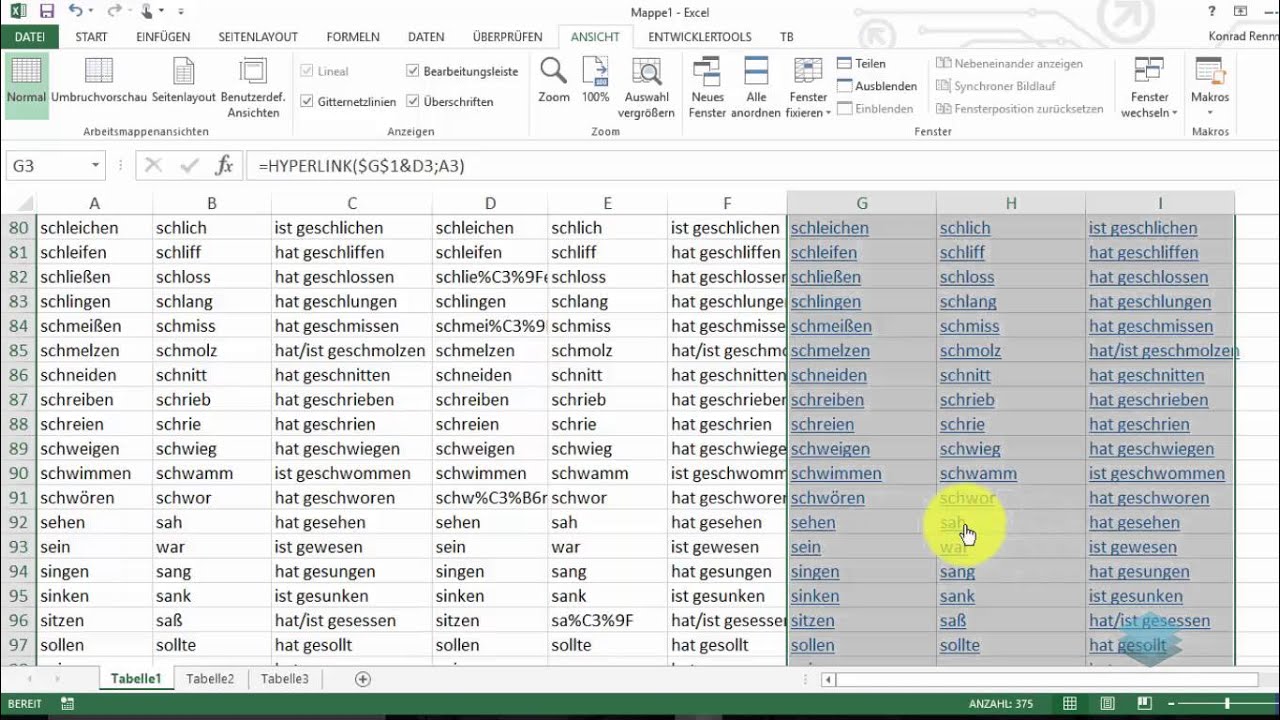 Lernhilfen mit Excel erstellen Video 4von4