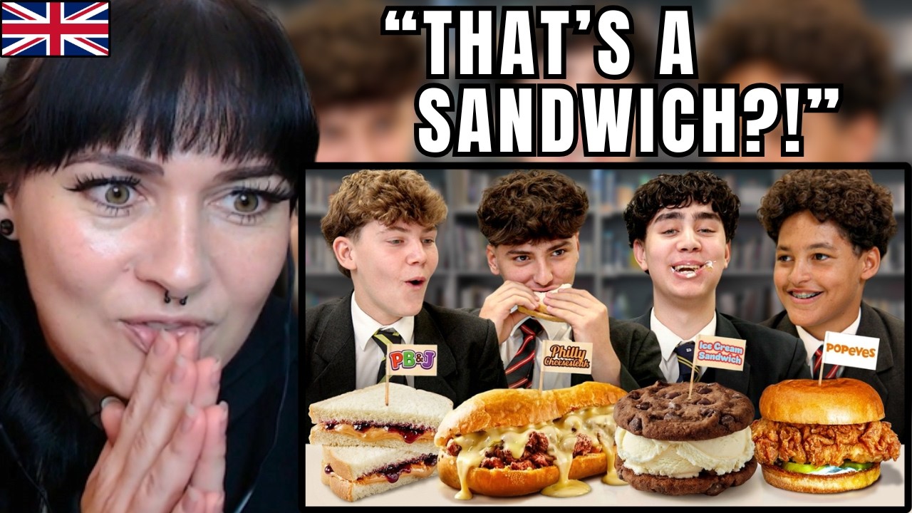 BRITISH Girl Reacts to British Highschoolers try American Sandwiches!