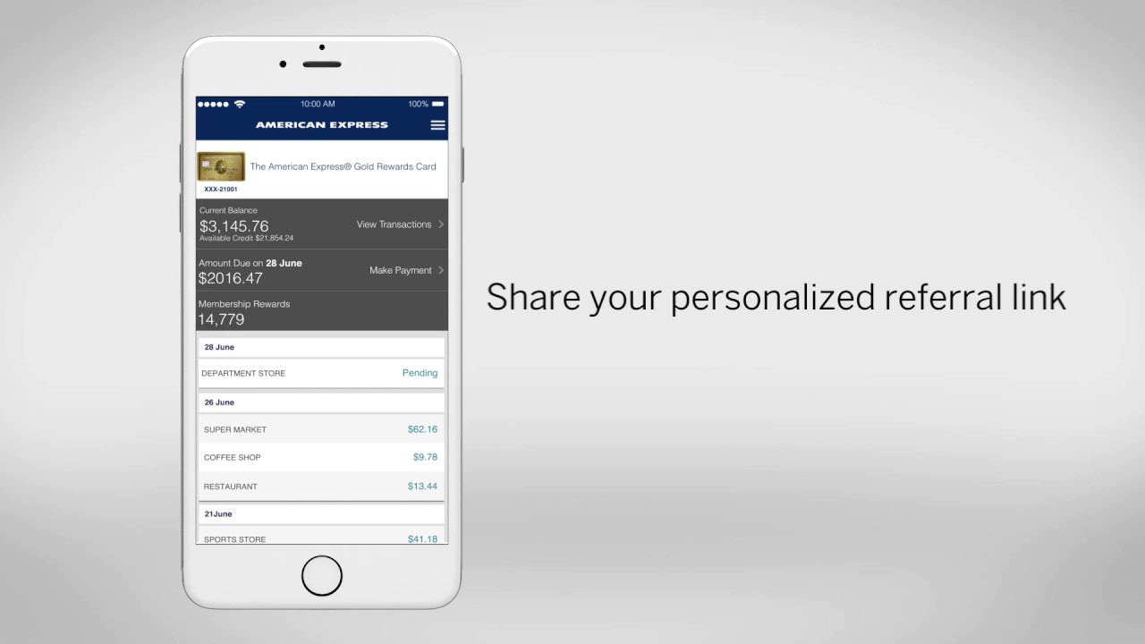 How to refer a friend with the Amex App