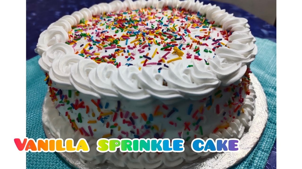 Vanilla sprinkle cake / Vanilla cake recipe / Birthday special cake