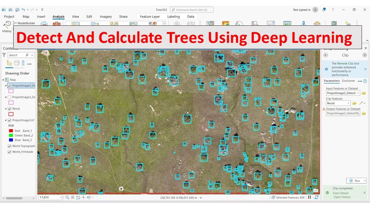 ArcGIS Pro: обнаружение и расчет деревьев с использованием глубокого обучения