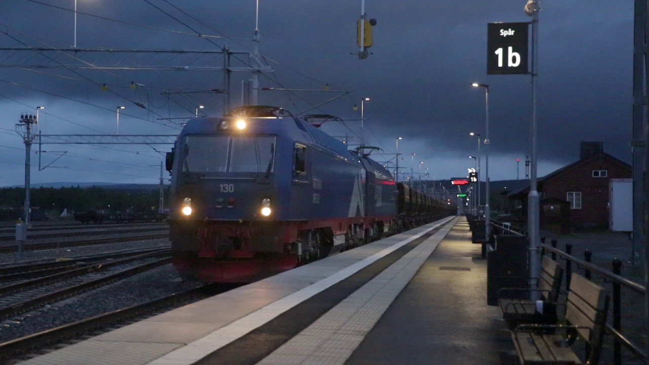 Malmtåget 9965 passerar Gällivare den 17 augusti 2019
