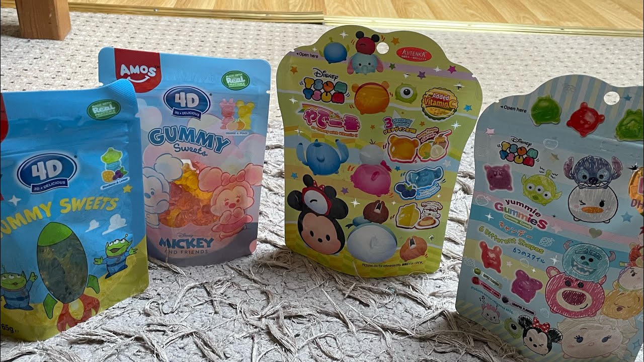 Let’s try some Disney tsum tsum gummy’s candy and for the gummy sweets
