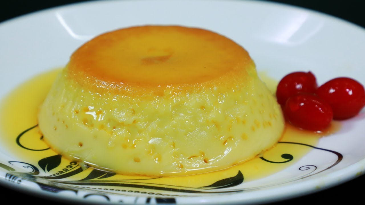 Caramel Egg Pudding Without Oven Recipe | How to make Caramel Egg Pudding | Milk Cake | Live Food