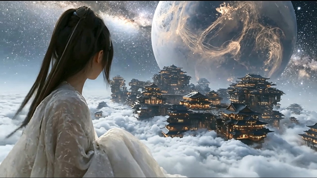 1 H Celestial Fantasy Ambience 🌌The City Beyond the Stars |  Relaxing Space Music for Sleep & Study