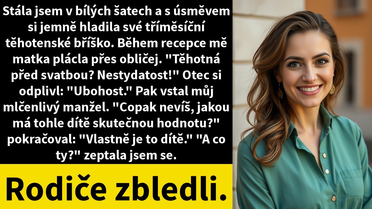 Stála jsem v bílých šatech a s úsměvem si jemně hladila své tříměsíční těhotenské bříško.
