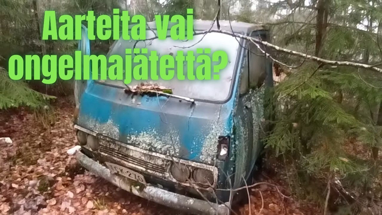 Urbex latol&ouml;yt&ouml;- Romuja ja raatoja, ARVOKKAITA metsal&ouml;yt&ouml;j&auml; esim. lava-Hiace 1960 tai -70 luvulta