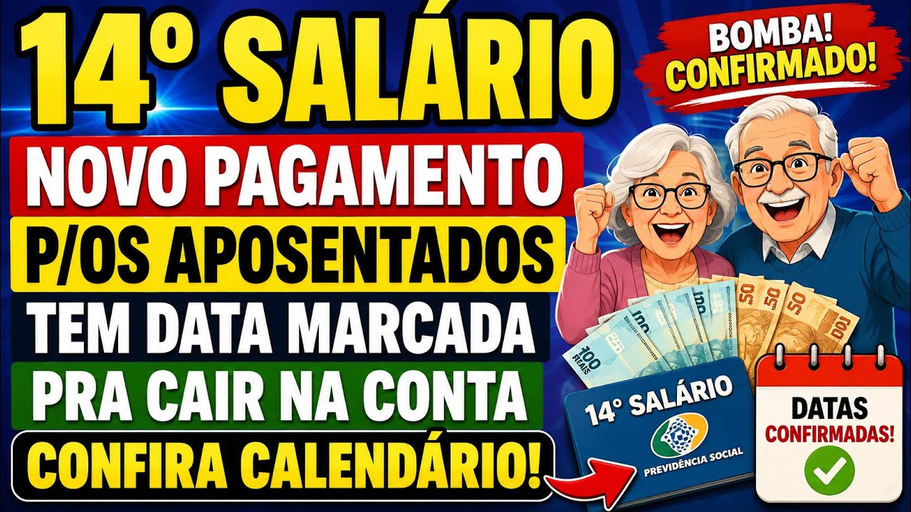 14&deg; SAL&Aacute;RIO NOVO PAGAMENTO P/OS APOSENTADOS TEM DATA MARCADA PRA CAIR NA CONFIRA CALEND&Aacute;RIO