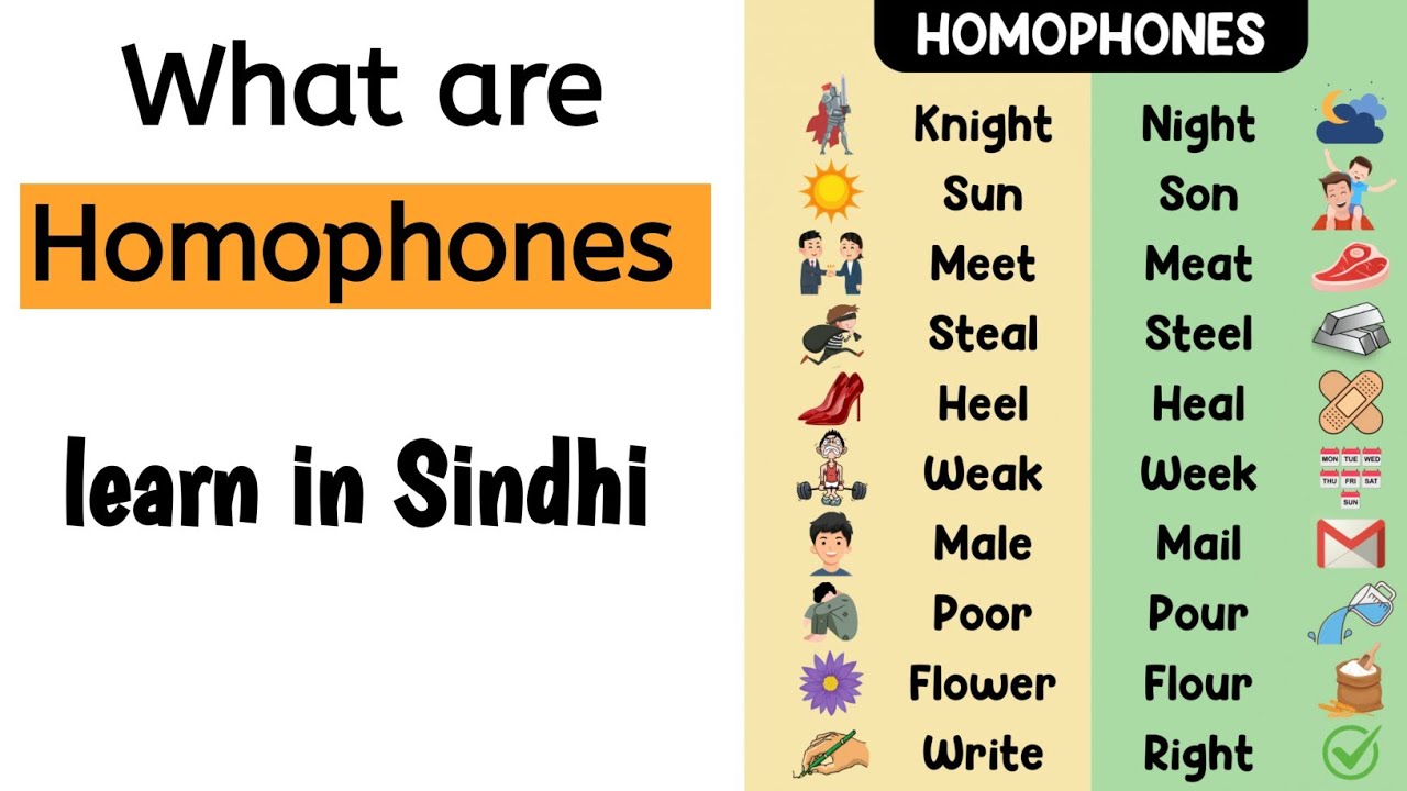 What are homophones in Sindhi | examples 