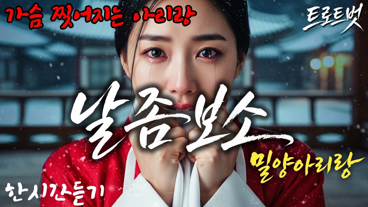 흥겨운 노래인 줄만 알았는데... 듣자마자 오열했습니다. 가슴 찢어지는 '슬픈 밀양아리랑-날좀보소 1시간듣기 #날좀보소 #밀양아리랑 #사극트로트