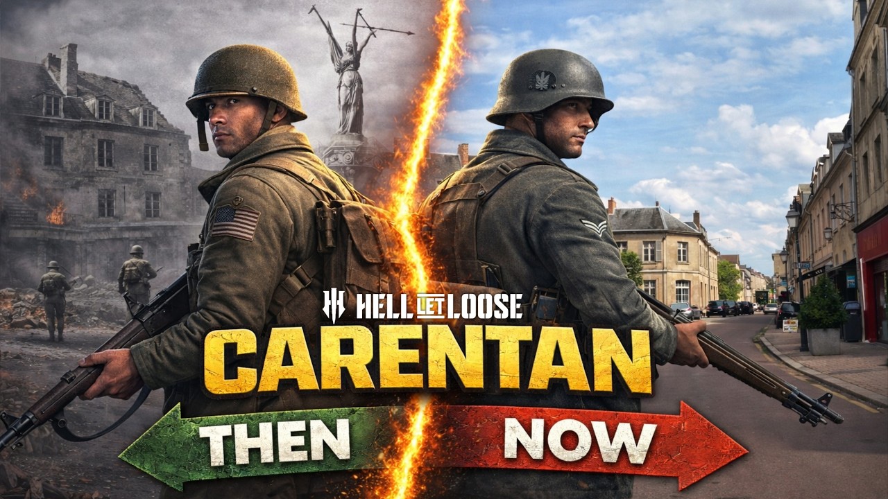 HELL LET LOOSE CARENTAN 1944  THEN AND NOW WW2 NORMANDY DOGMAT CLAN