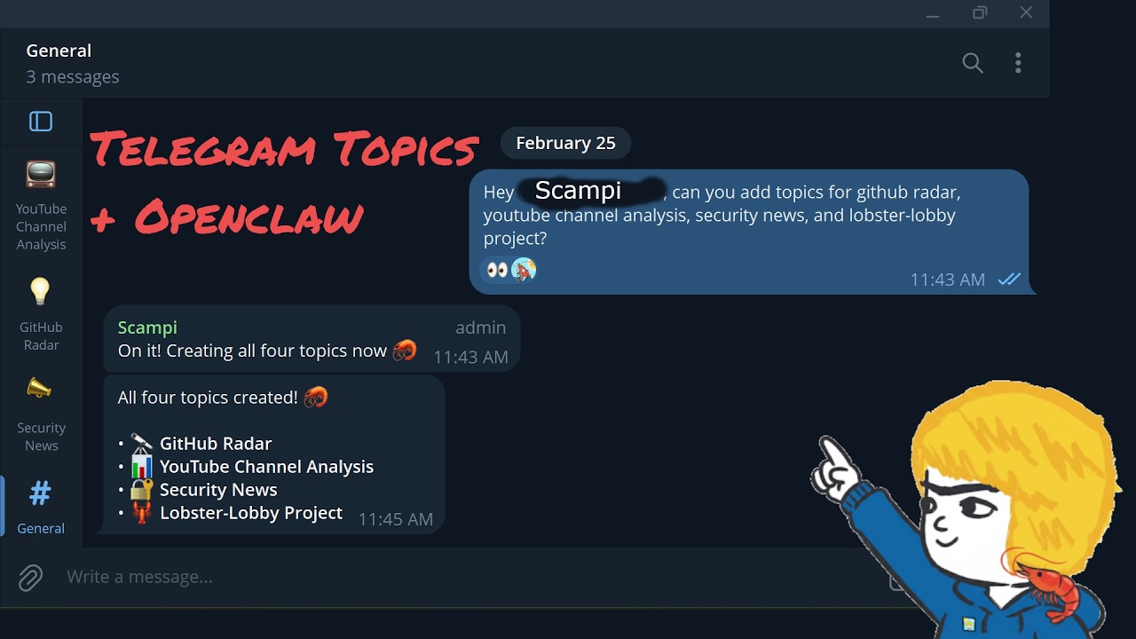 Кому нужен Discord? Организация работы агентов OpenClaw в Telegram с помощью тем.