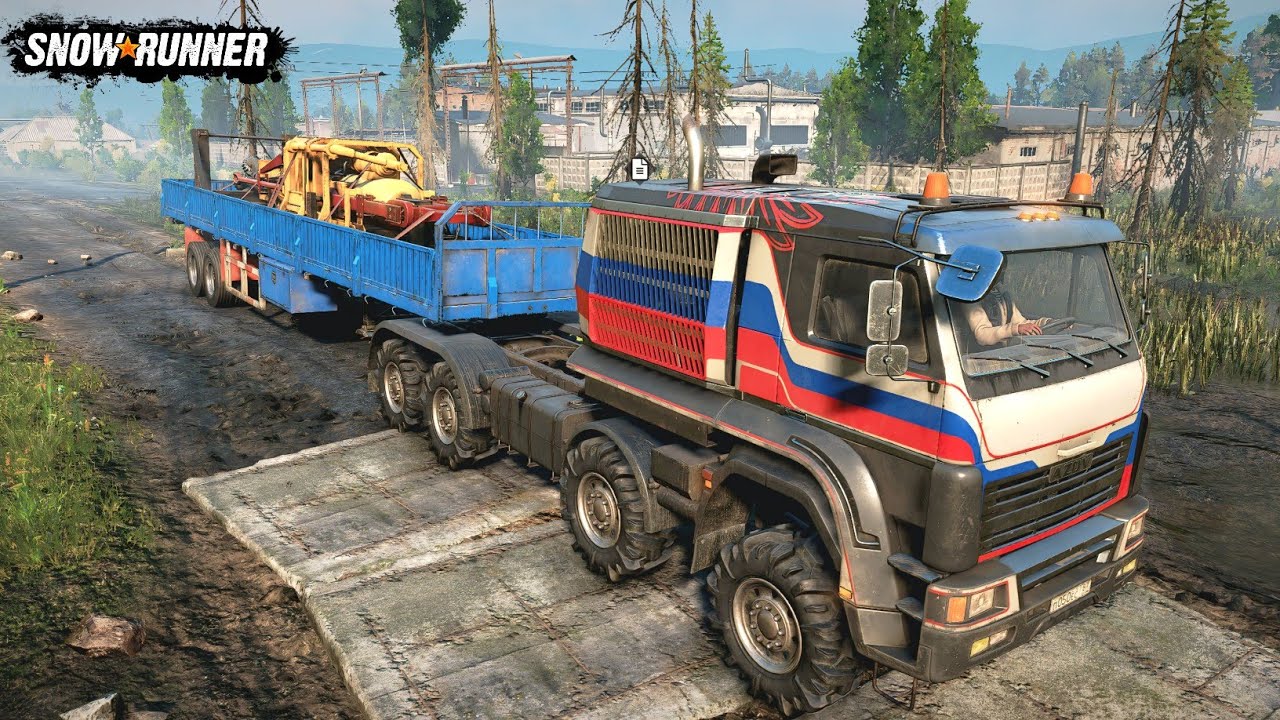 Snowrunner Azov Truck Oil Drill Machine Delivery Gameplay 💥 #snowrunner #truck #AVGames 