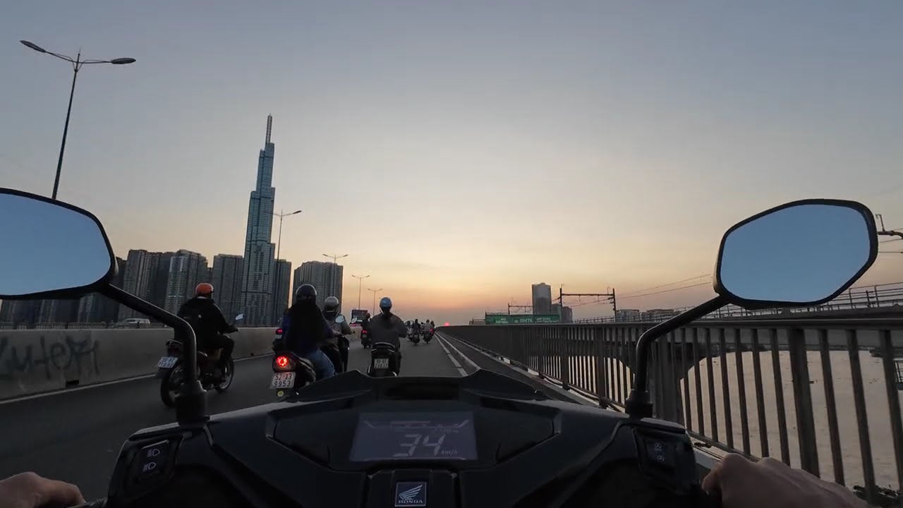 DJI Action 4 POV Sunset Ride on Saigon Bridge &ndash; Breathtaking HD View of Landmark 81!