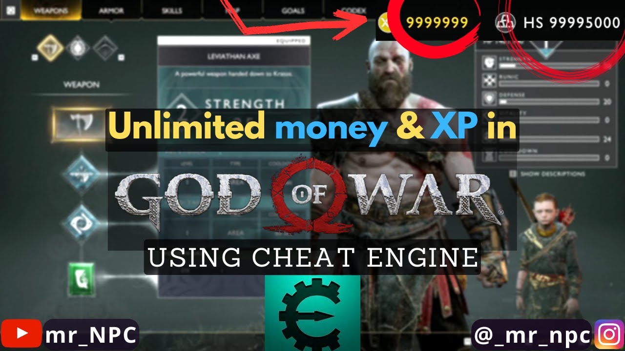 God of War 2018 PC Cheat Engine Mastery: Unleash Kratos’ Power with Infinite  Money/XP/Resources