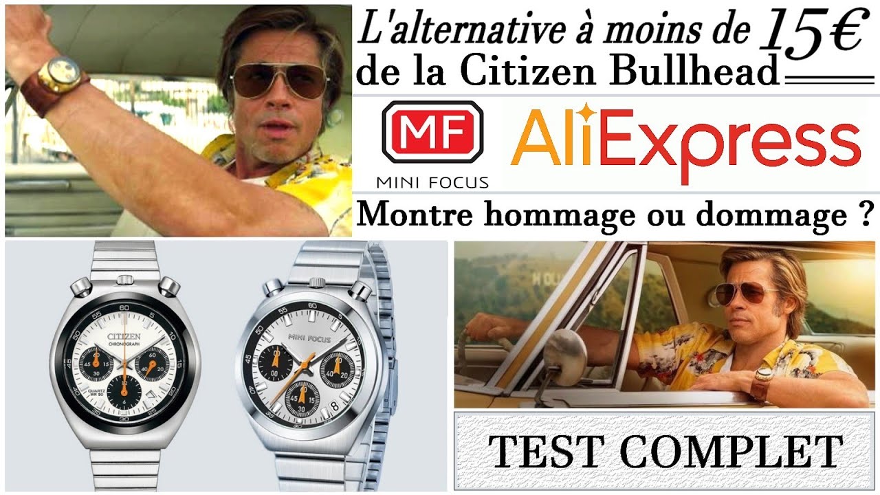 L'alternative à moins de 15€ de la Citizen Bullhead de Brad Pitt dans IL ETAIT UNE FOIS A HOLLYWOOD.