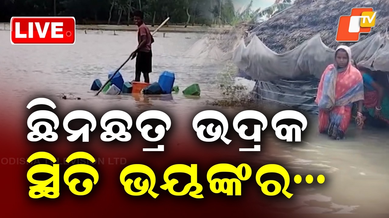 🔴Live | ଛିନଛତ୍ର ଭଦ୍ରକ, ସ୍ଥିତି ଭୟଙ୍କର  | Flood Situation Turns Grim in Bhadrak  | OTV