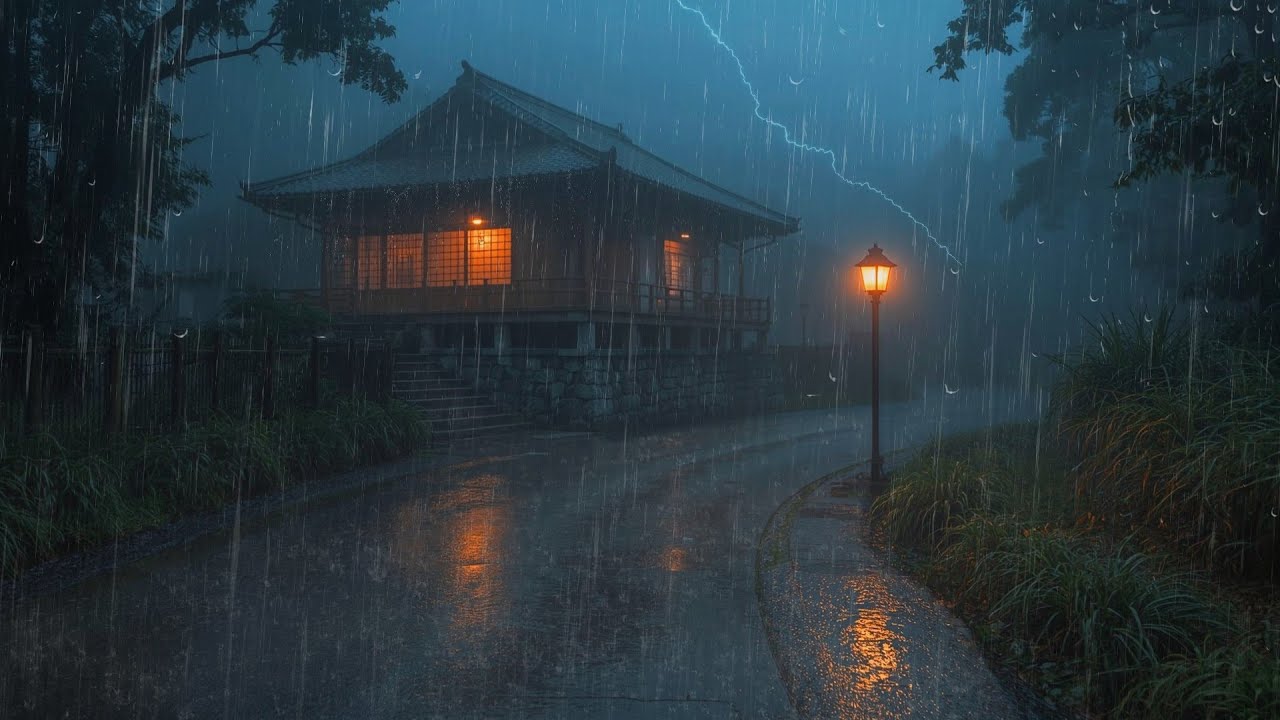 Rain Sounds for Sleeping | Fall Asleep Fast with Heavy Rain & Thunderstorm at Night