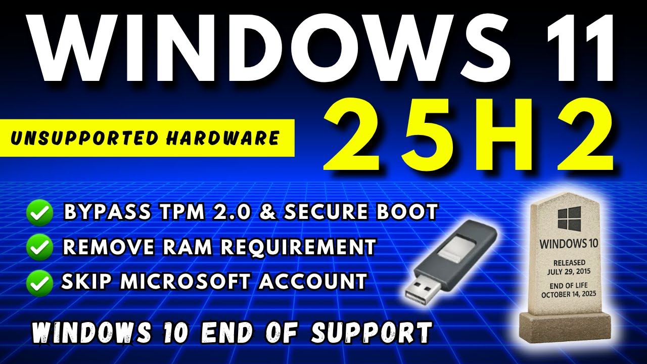Обновление RUFUS Windows 11 25H2 с Windows 10 за 5 минут (100% работает)