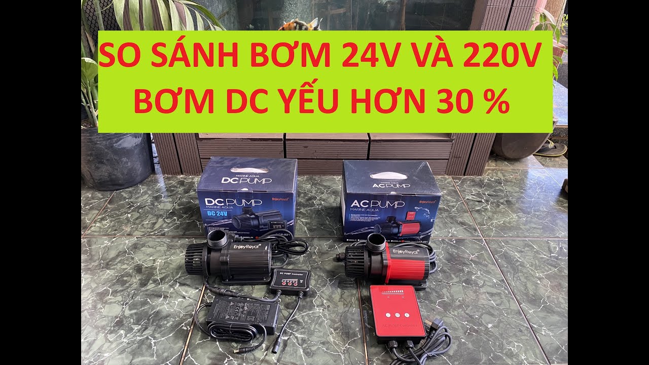 TEST MÁY BƠM 24V - SO SÁNH BƠM DC VÀ AC - BƠM DC YẾU HƠN 30 %