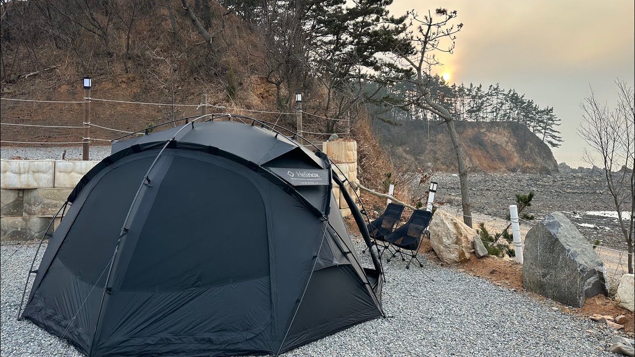 태안 오션뷰 1등 | 파도와노을캠핑장 | 태안 | 헬리녹스 노나돔 4.0 블랙아웃 에디션 | 블랙 캠퍼 | 미니멀 캠퍼