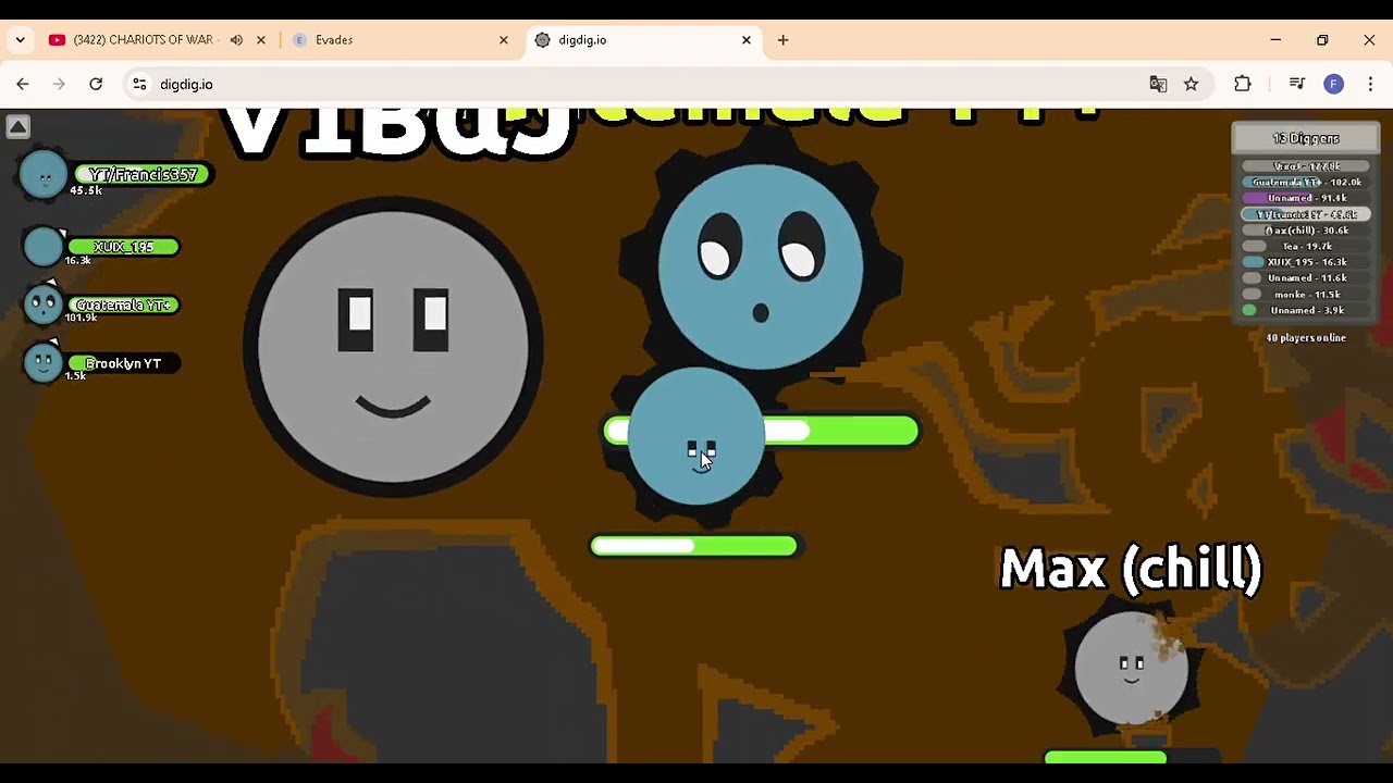 GAMEPLAY FFA//DOMINATING THE PODIUM WITH MY NEW FRIENDS IN DIGDIG.IO//YT/Francis357