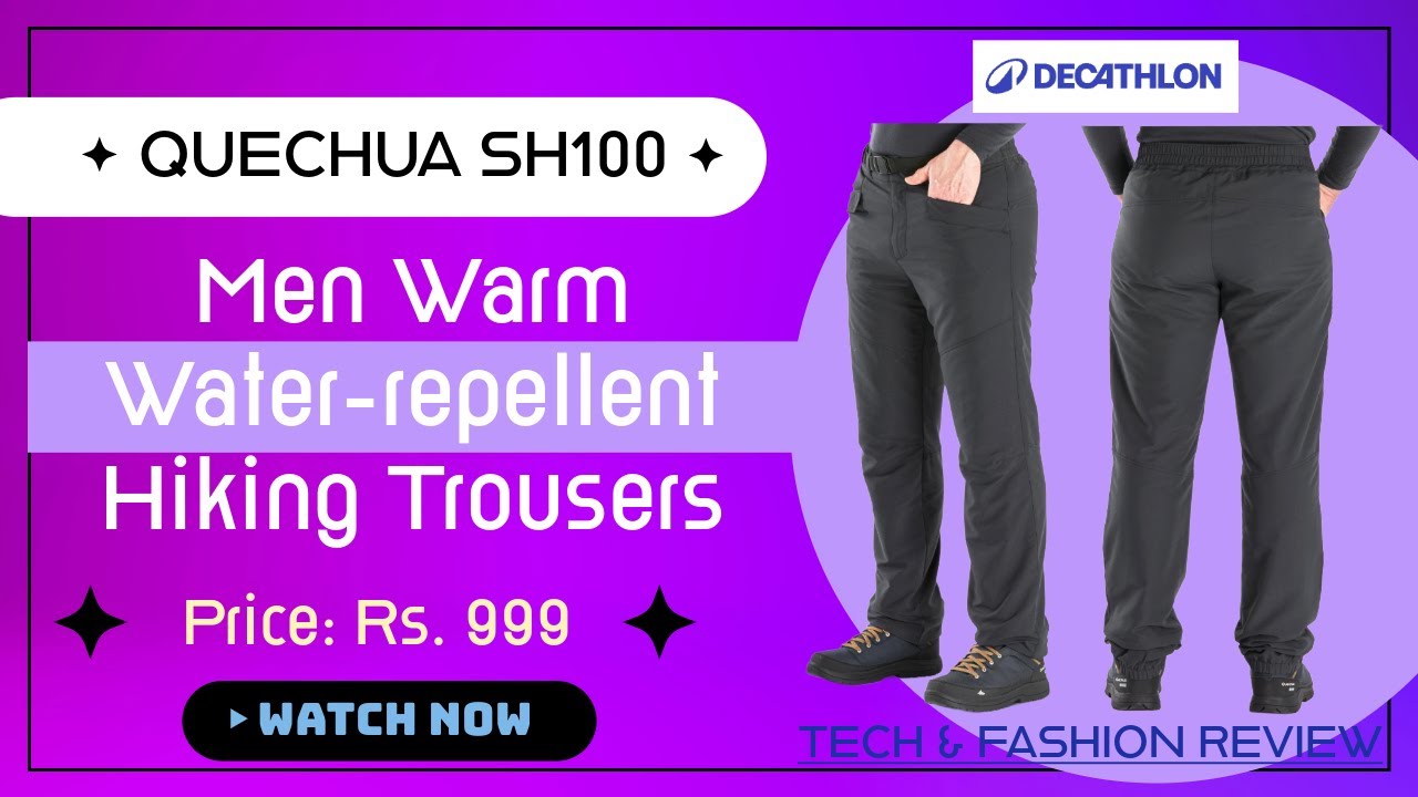 QUECHUA Warm Hiking Trousers SH100 Grey | Tested on Hampta Pass Trek | Winter & Daily Wear Pants