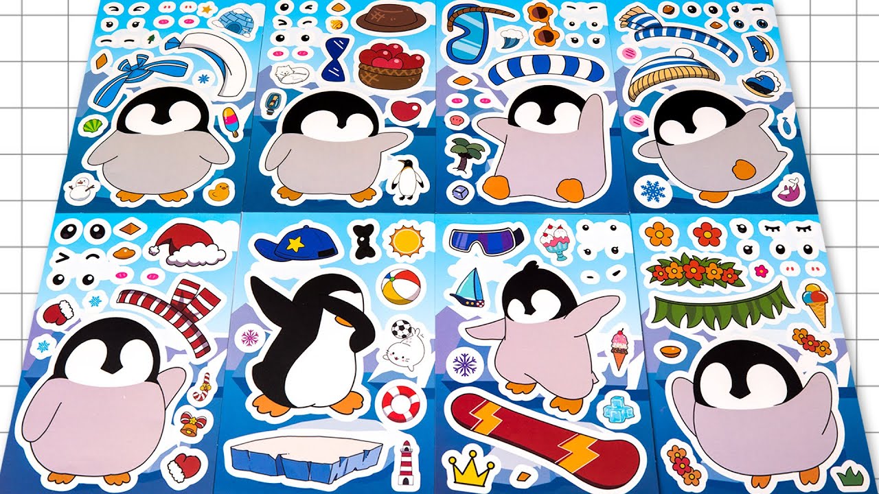 PORORO STICKER BOOK MAKEOVER 🐧✨ | FUN WITH PORORO & PETTY PENGUIN EXPRESSIONS!
