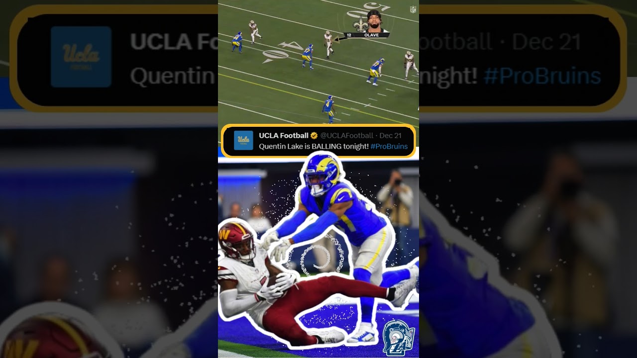 Ram and UCLA defensive back Quentin Lake is an absolute monster truck #UCLA #Rams #LA #UCKA #Quentin