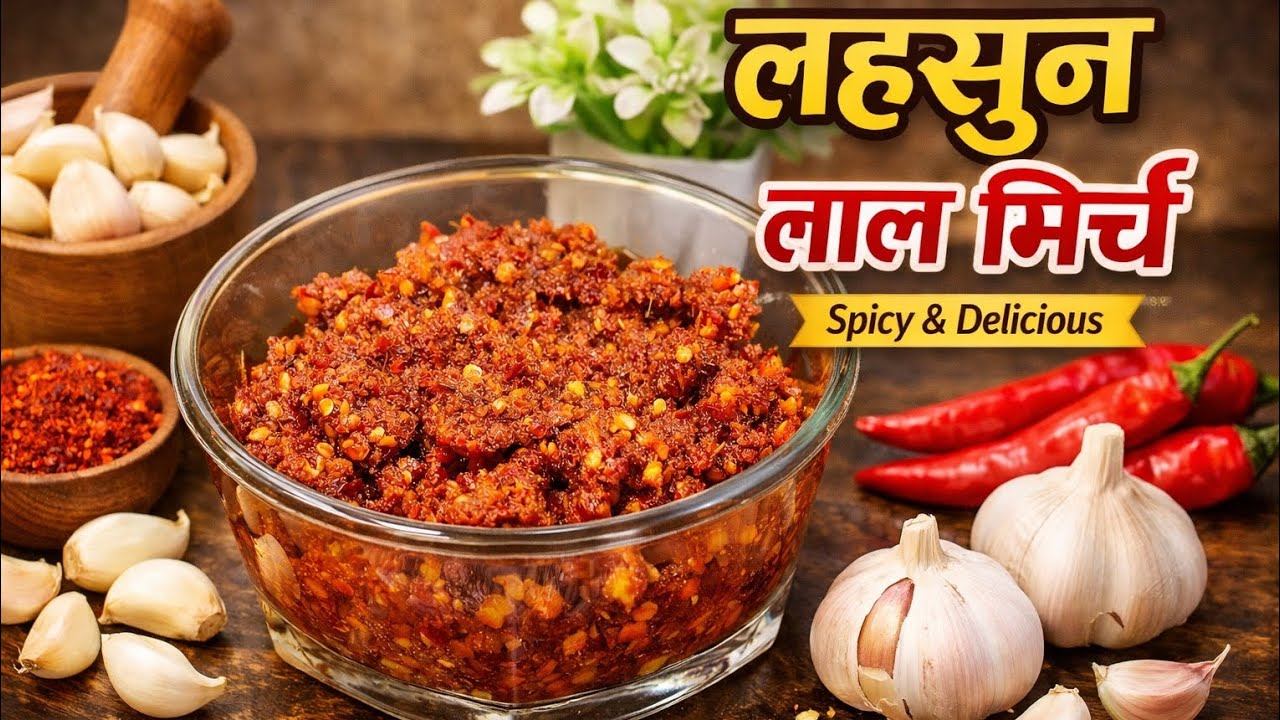 लहसुन और खड़ी लाल मिर्च 🌶️की चटनी spicy🔥 garlic red chilli chutney 😋recipe instant lesson chutney