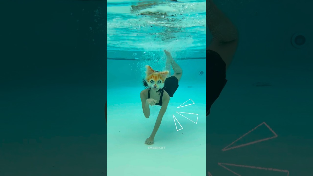 SWIM 😮&zwj;💨 pool #quadrobics !!! [ #therian #furry #therianthrophy #water #fyp ]