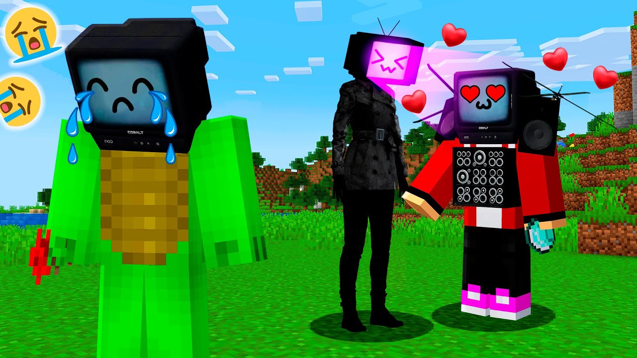 JJ TV MAN TITAN and MIKEY   Sad Love Story with TV WOMAN in Minecraft   Maizen