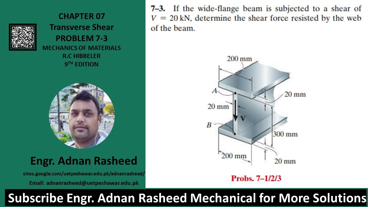 7-3 Transverse Shear | Mechanics of Materials RC Hibbeler |