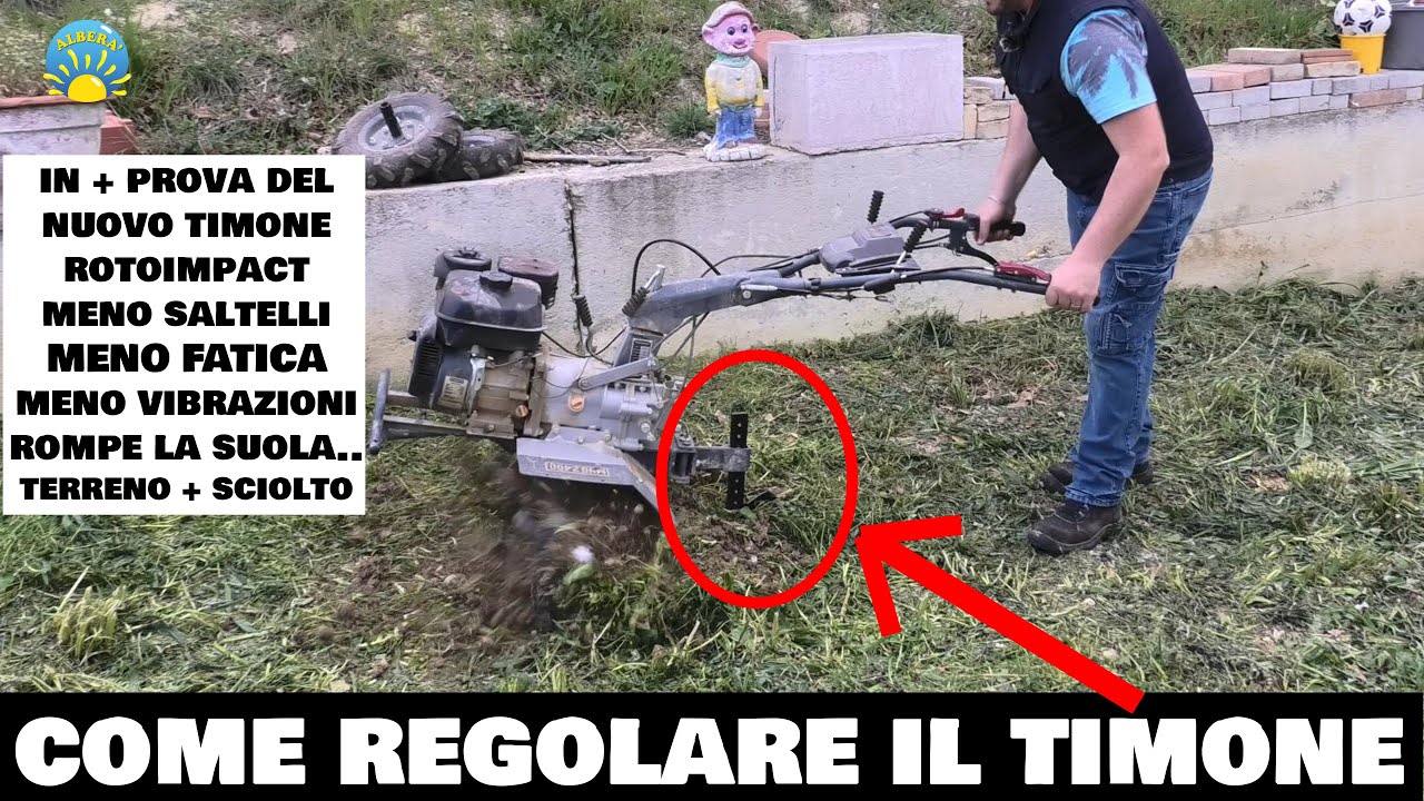 (MOTOZAPPA) come regolare il TIMONE e PROVA dimostrativa con NUOVO timone SPECIALE il 